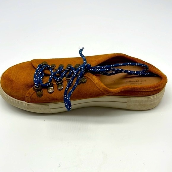 Urban Outfitters- Ivy Tan Suede Blue Lace Up Slip On Hiker Mule Size 6 - Picture 6 of 12